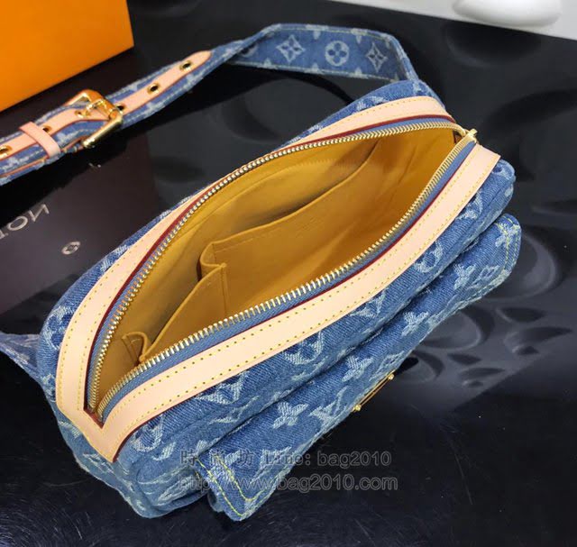 LV女包 44466 路易威登Vintage牛仔腰包 LV中古絕版牛仔腰包 2019新款LV女挎包  ydh2985